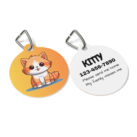 Custom pet ID tag stainless steel personalized dog cat name phone