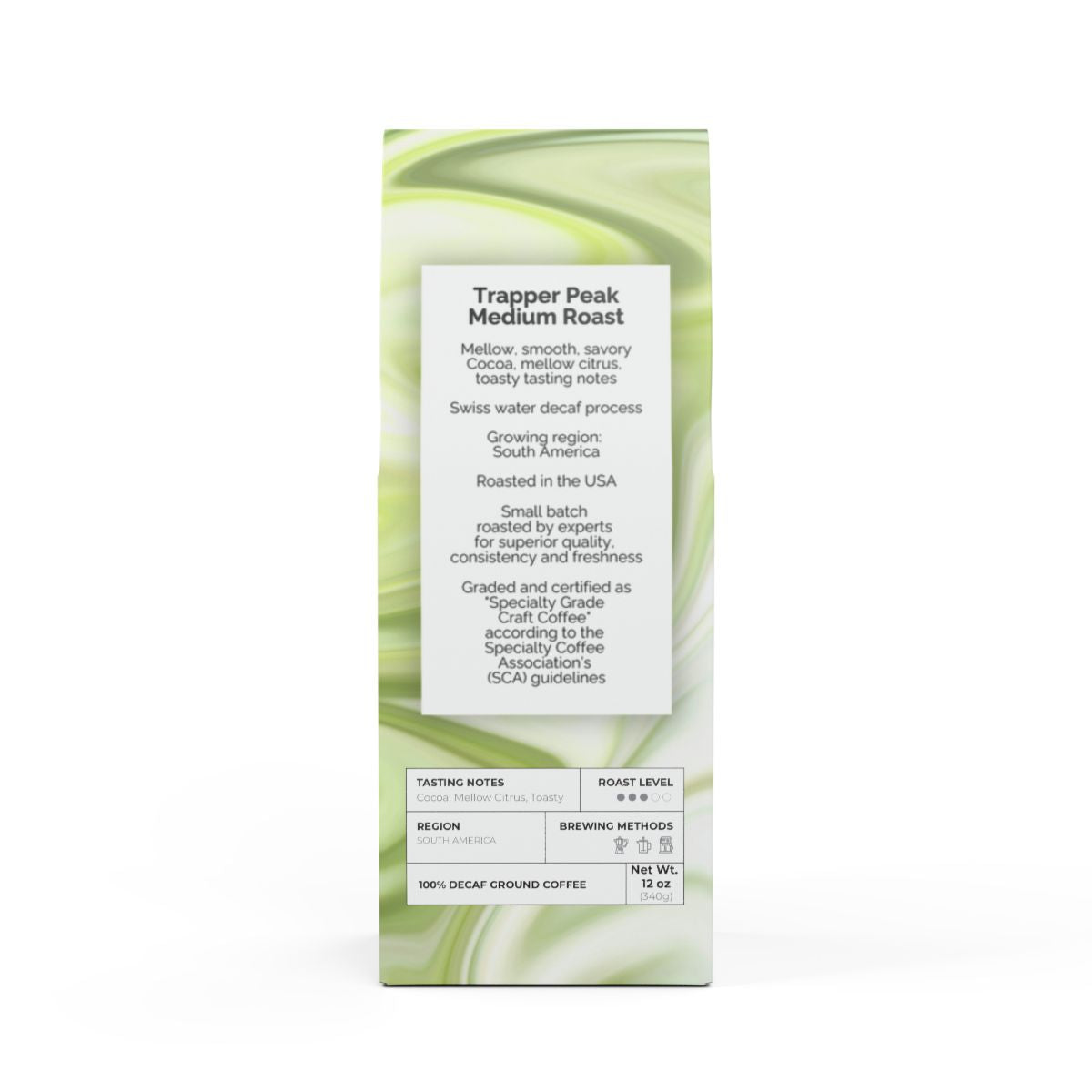 Trapper Peak DECAF Coffee Blend (Medium Roast) - RS Custom Brewing Co.