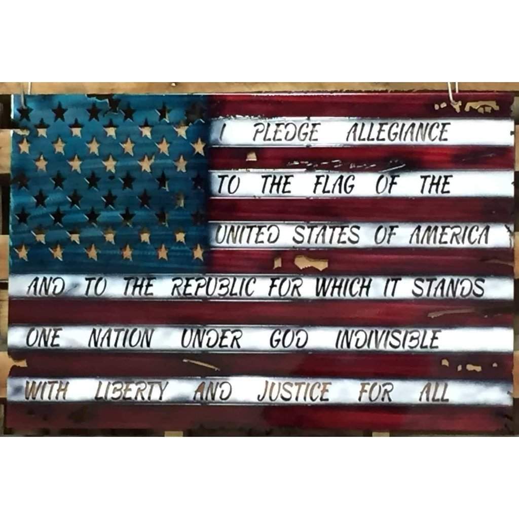 Weathered American Flag Metal Wall Art | Custom Patriotic Decor