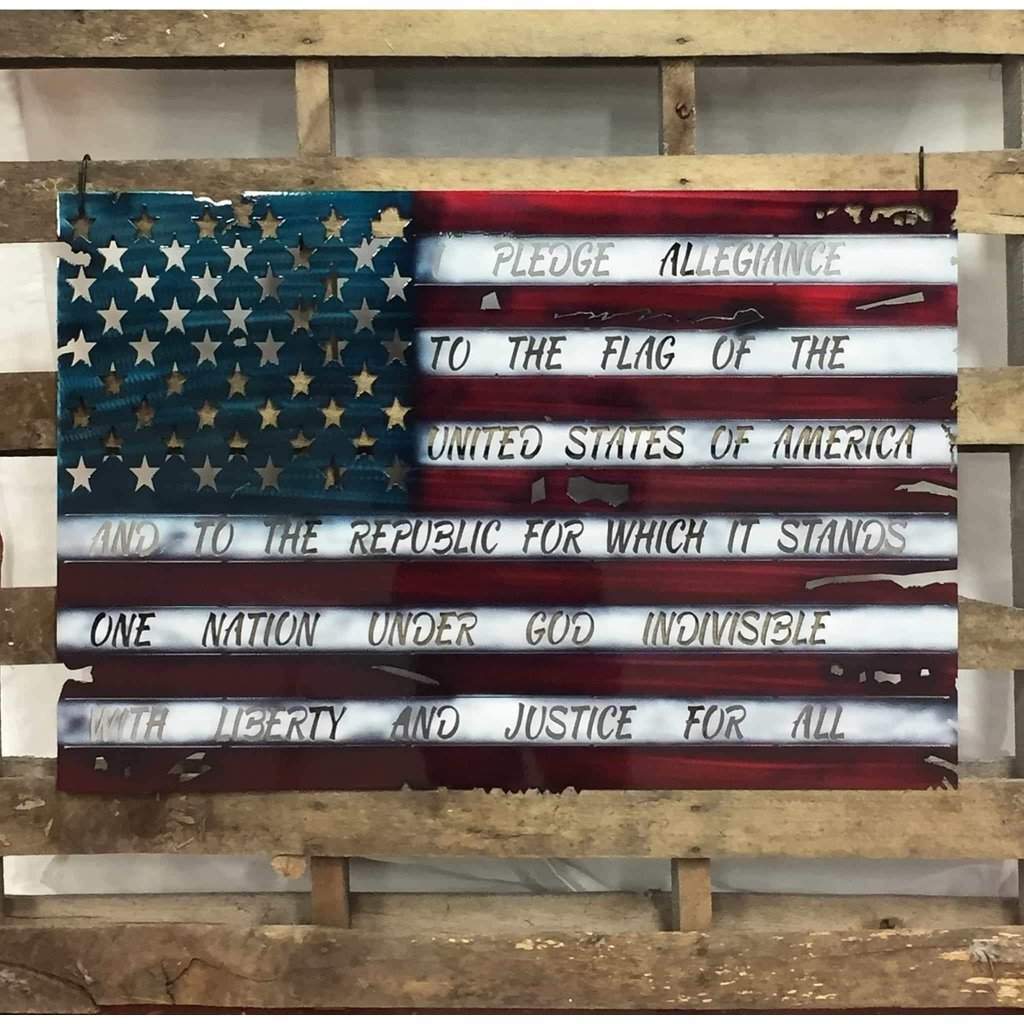 Weathered American Flag Metal Wall Art | Custom Patriotic Decor